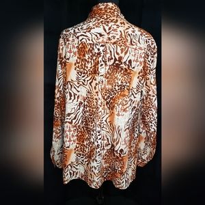 Women's plus printed blouse